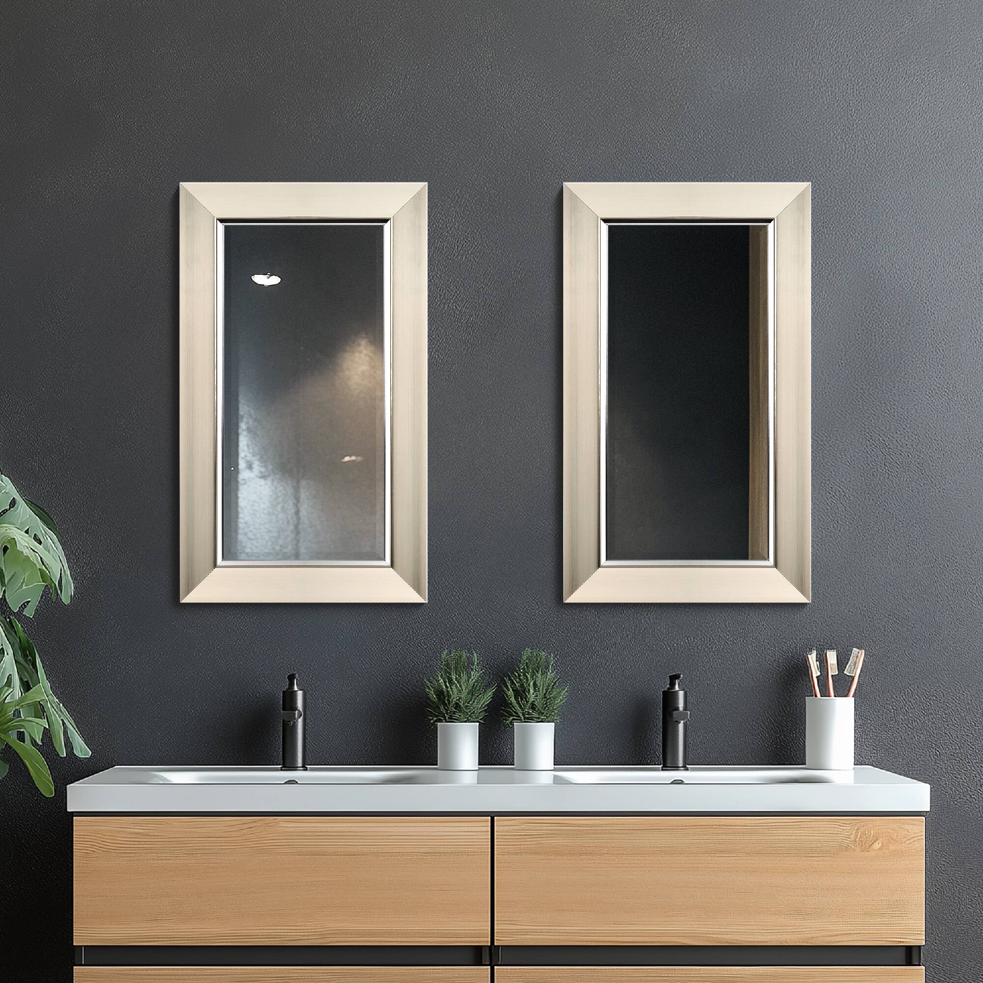 Head West 29" Brushed Nickel Framed Vanity Mirror